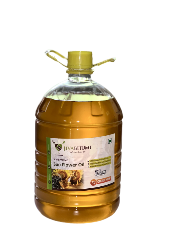 Sunflower Oil - Cold pressed -Plastic Can - 5 ltr